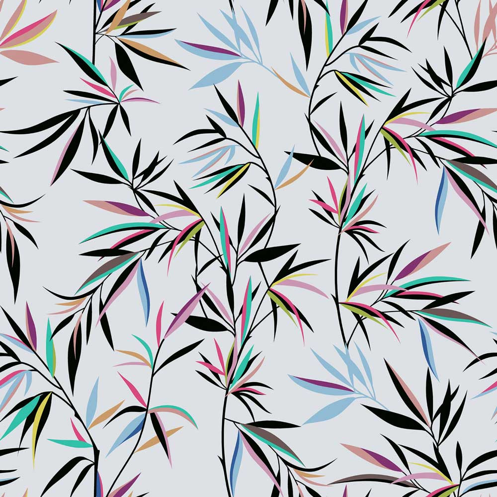 Bettgarnitur Duvet Satin Blau mit dunne Blatter